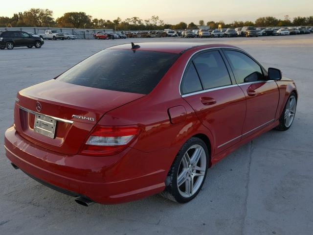 WDDGF54X49F235440 - 2009 MERCEDES-BENZ C 300 RED photo 4