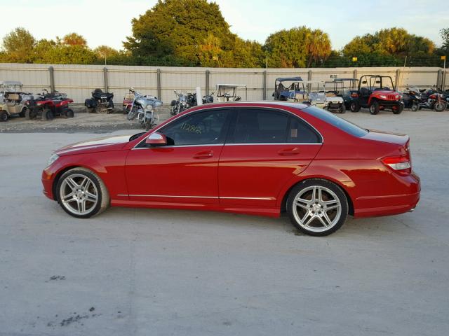 WDDGF54X49F235440 - 2009 MERCEDES-BENZ C 300 RED photo 9