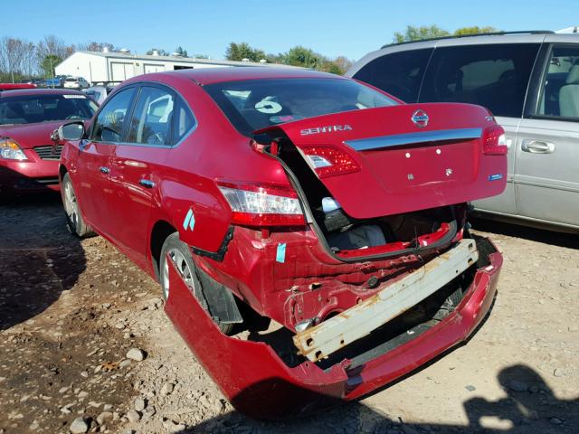 3N1AB7APXDL714443 - 2013 NISSAN SENTRA S RED photo 3