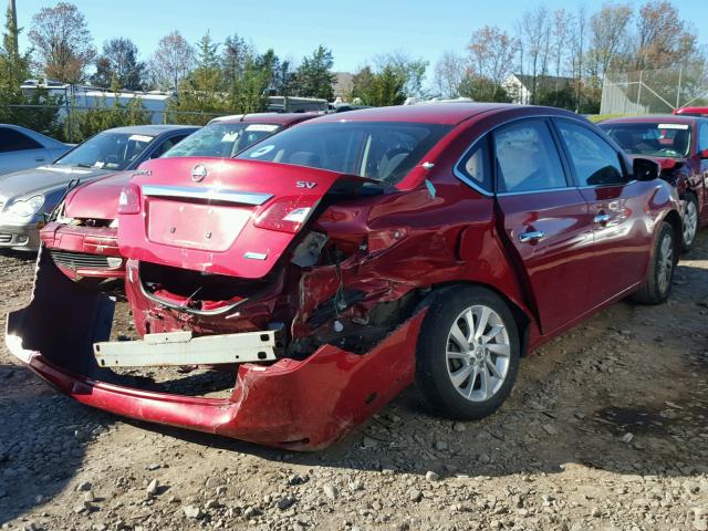 3N1AB7APXDL714443 - 2013 NISSAN SENTRA S RED photo 4