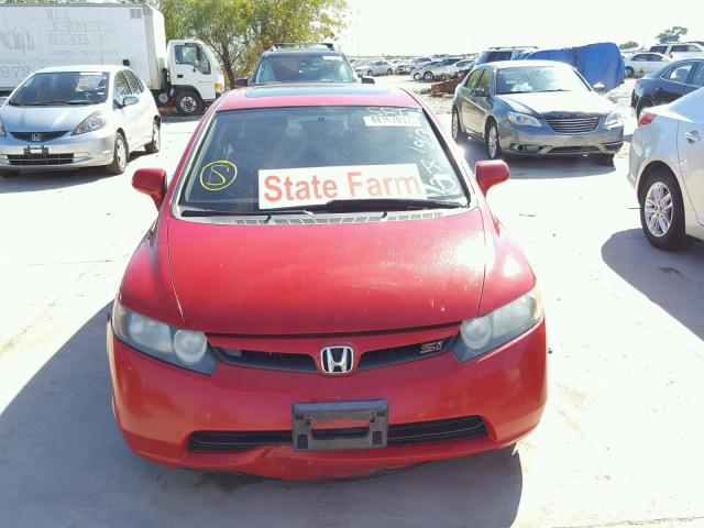 2HGFA55507H704280 - 2007 HONDA CIVIC SI RED photo 9