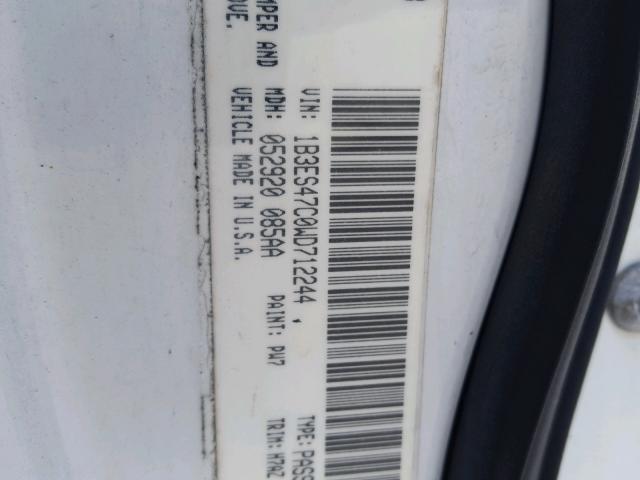 1B3ES47C0WD712244 - 1998 DODGE NEON HIGHL WHITE photo 10