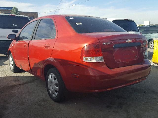 KL1TD56606B625321 - 2006 CHEVROLET AVEO BASE Czerwony zdjęcie 3