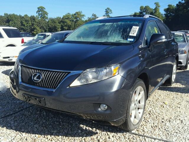 2T2ZK1BA2AC021335 - 2010 LEXUS RX 350 CHARCOAL photo 2