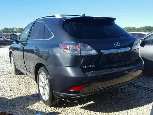 2T2ZK1BA2AC021335 - 2010 LEXUS RX 350 CHARCOAL photo 3