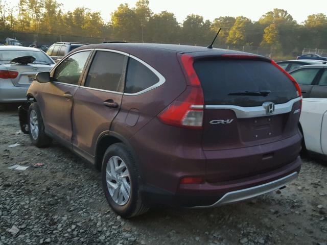 2HKRM4H59GH660456 - 2016 HONDA CR-V EX BURGUNDY photo 3