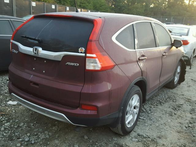 2HKRM4H59GH660456 - 2016 HONDA CR-V EX BURGUNDY photo 4