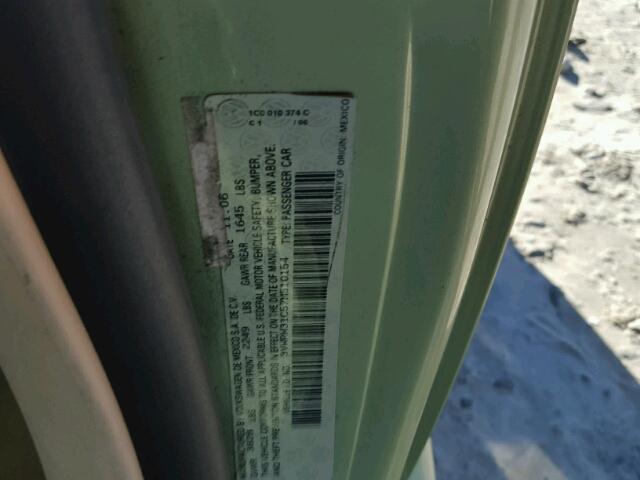 3VWRW31C57M510154 - 2007 VOLKSWAGEN NEW BEETLE 绿色 照片 10