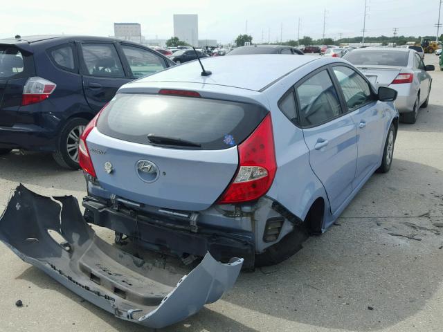 KMHCT5AE7EU157385 - 2014 HYUNDAI ACCENT GLS BLUE photo 4