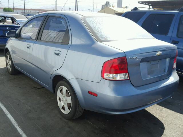 KL1TD56676B669817 - 2006 CHEVROLET AVEO BASE Niebieski zdjęcie 3