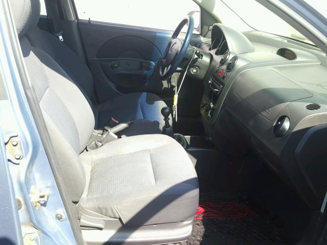 KL1TD56676B669817 - 2006 CHEVROLET AVEO BASE Niebieski zdjęcie 5