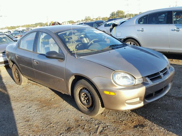 1B3ES26CX2D557458 - 2002 DODGE NEON TAN photo 1