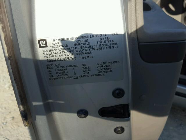 3GNCA13B69S566500 - 2009 CHEVROLET HHR LS Plata foto 10
