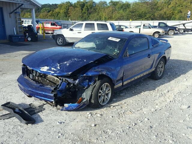 1ZVFT80N955148991 - 2005 FORD MUSTANG BLUE photo 2