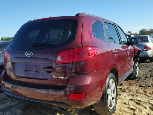 5NMSH13E37H107018 - 2007 HYUNDAI SANTA FE MAROON photo 4