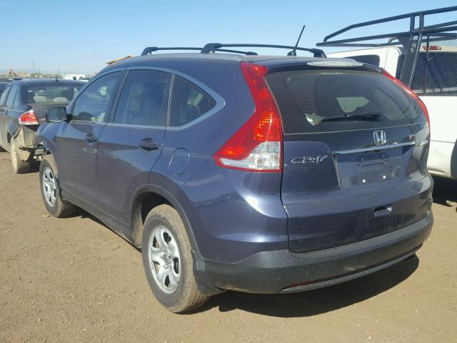 2HKRM4H37DH601058 - 2013 HONDA CR-V BLUE photo 3