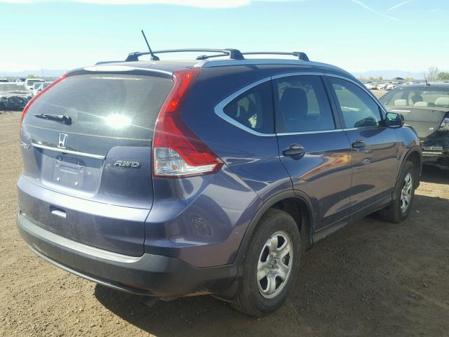 2HKRM4H37DH601058 - 2013 HONDA CR-V BLUE photo 4