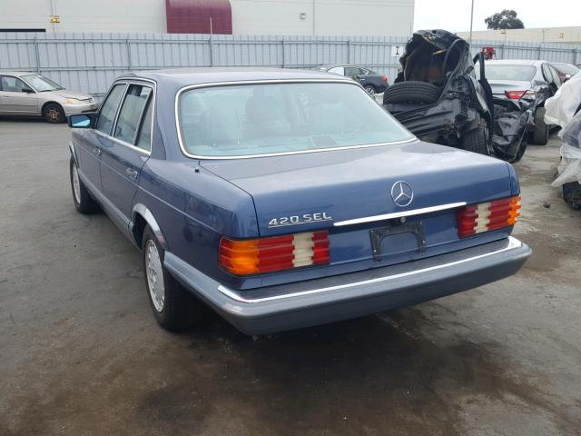 WDBCA35D0GA207515 - 1986 MERCEDES-BENZ 420 SEL BLUE photo 3