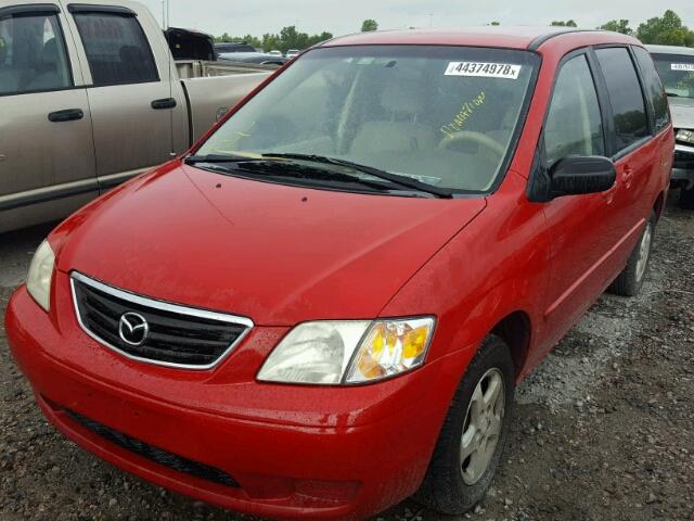 JM3LW28Y510192185 - 2001 MAZDA MPV WAGON RED photo 2