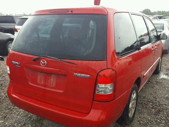 JM3LW28Y510192185 - 2001 MAZDA MPV WAGON RED photo 4