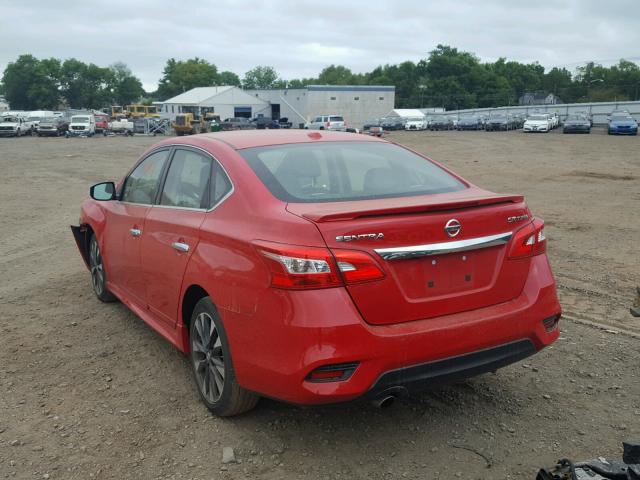 3N1CB7AP8HY237643 - 2017 NISSAN SENTRA SR RED photo 3