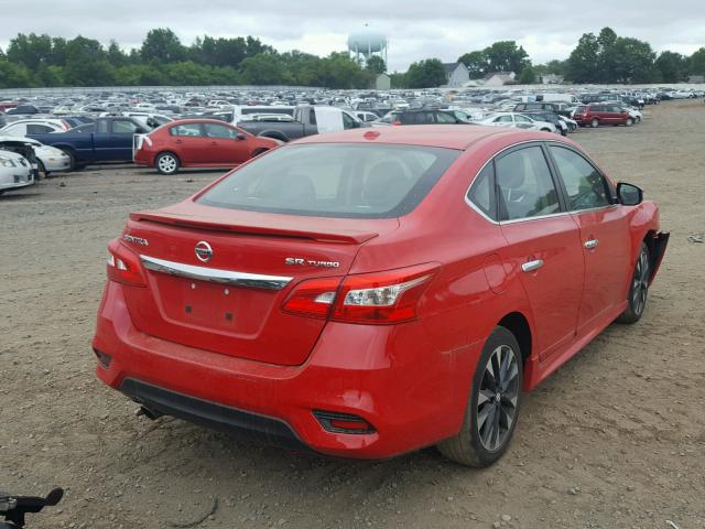 3N1CB7AP8HY237643 - 2017 NISSAN SENTRA SR RED photo 4