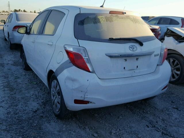 JTDKTUD30CD534303 - 2012 TOYOTA YARIS WHITE photo 3