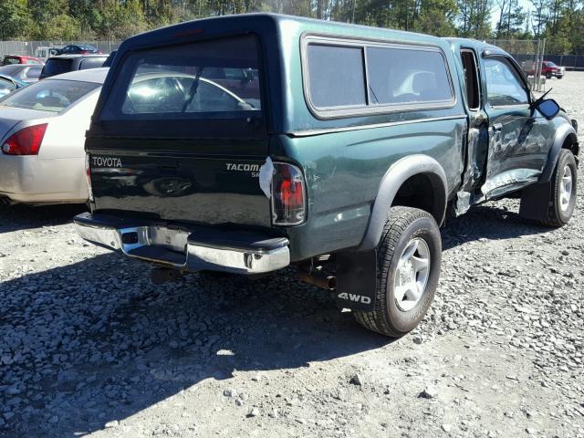 5TEWM72N91Z737005 - 2001 TOYOTA TACOMA GREEN photo 4