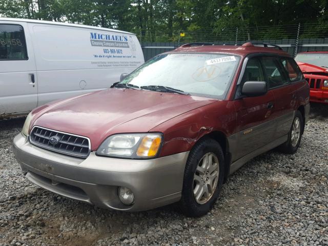 4S3BH675837630298 - 2003 SUBARU LEGACY OUT RED photo 2