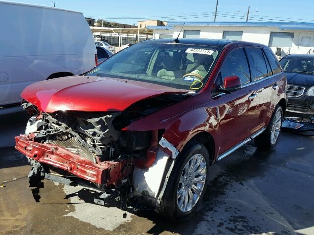 2LMDJ6JKXDBL19332 - 2013 LINCOLN MKX MAROON photo 2