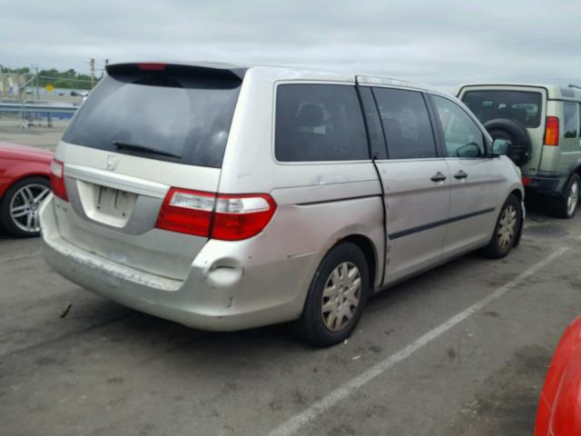 5FNRL38216B023609 - 2006 HONDA ODYSSEY LX BEIGE photo 4