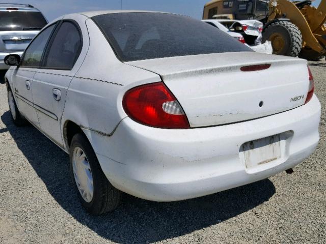 1P3ES46C6YD565382 - 2000 PLYMOUTH NEON BASE WHITE photo 3