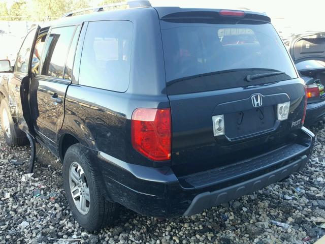 5FNYF18505B060537 - 2005 HONDA PILOT EXL BLACK photo 3