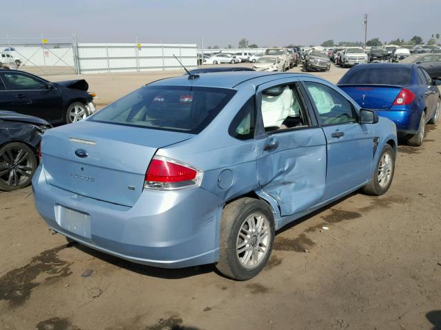 1FAHP35N68W179177 - 2008 FORD FOCUS SE BLUE photo 4