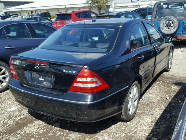 WDBRF92H37F928601 - 2007 MERCEDES-BENZ C 280 4MAT BLACK photo 4