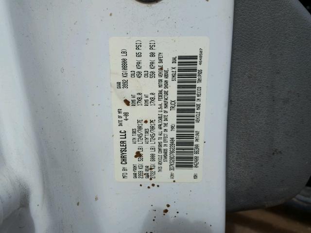 3D7KS28D78G228404 - 2008 DODGE RAM 2500 S Սպիտակ լուսանկար 10