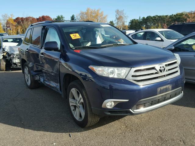 5TDDK3EH7DS247370 - 2013 TOYOTA HIGHLANDER BLUE photo 1