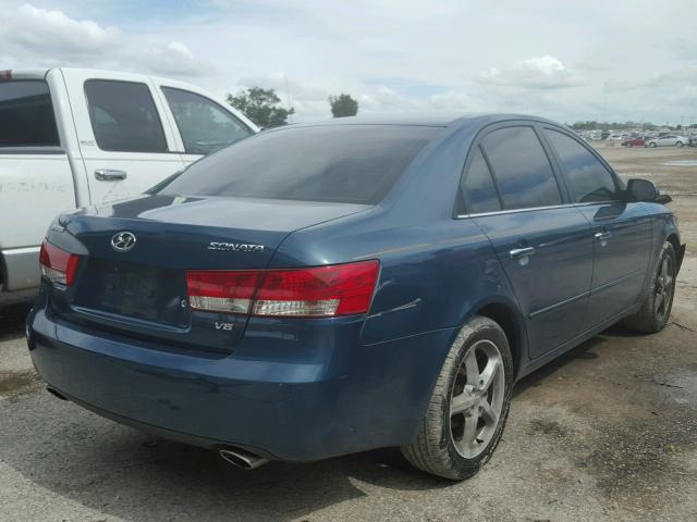 5NPEU46F46H068956 - 2006 HYUNDAI SONATA BLUE photo 4