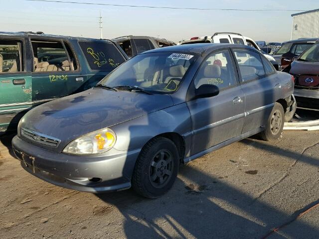 KNADC123616514839 - 2001 KIA RIO BLUE photo 2