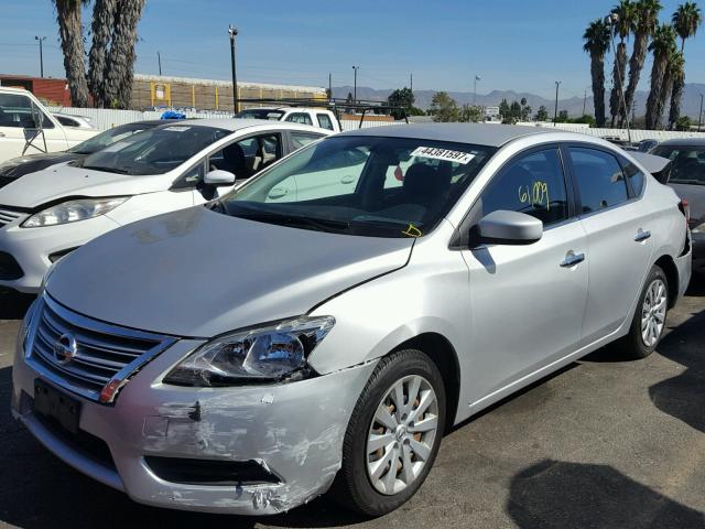 3N1AB7AP3FL641581 - 2015 NISSAN SENTRA S SILVER photo 2