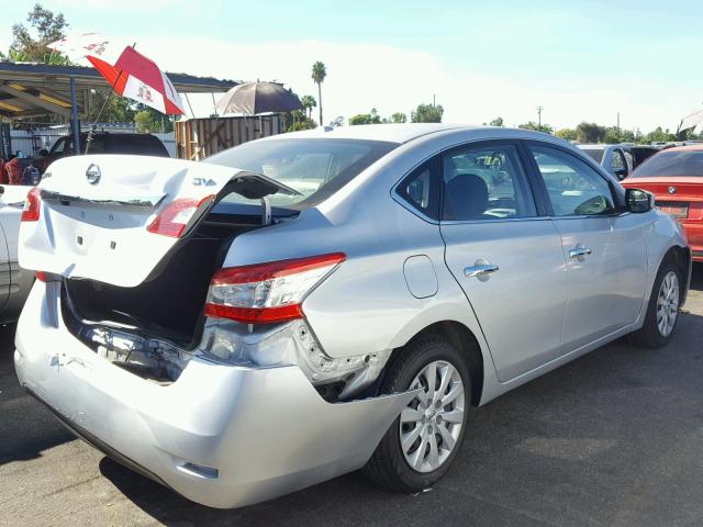 3N1AB7AP3FL641581 - 2015 NISSAN SENTRA S SILVER photo 4