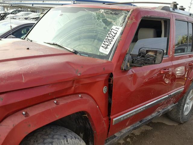 1J8HG58276C295907 - 2006 JEEP COMMANDER ბურგუნდია ფოტო 9