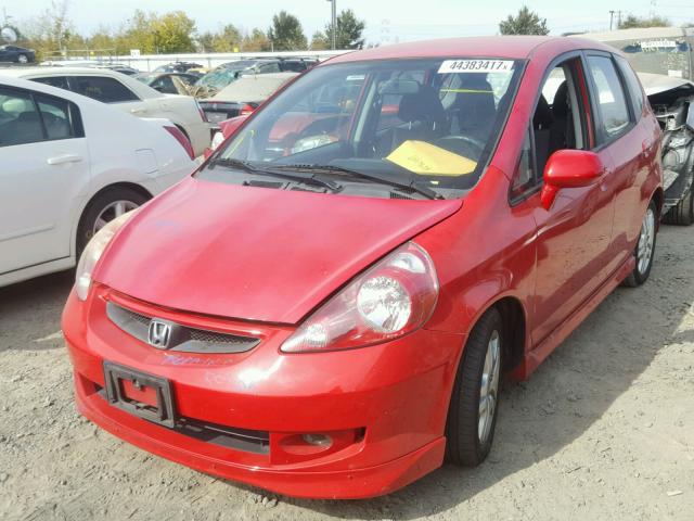 JHMGD38658S059265 - 2008 HONDA FIT SPORT RED photo 2