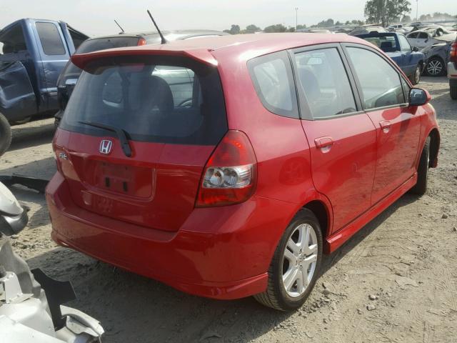 JHMGD38658S059265 - 2008 HONDA FIT SPORT RED photo 4