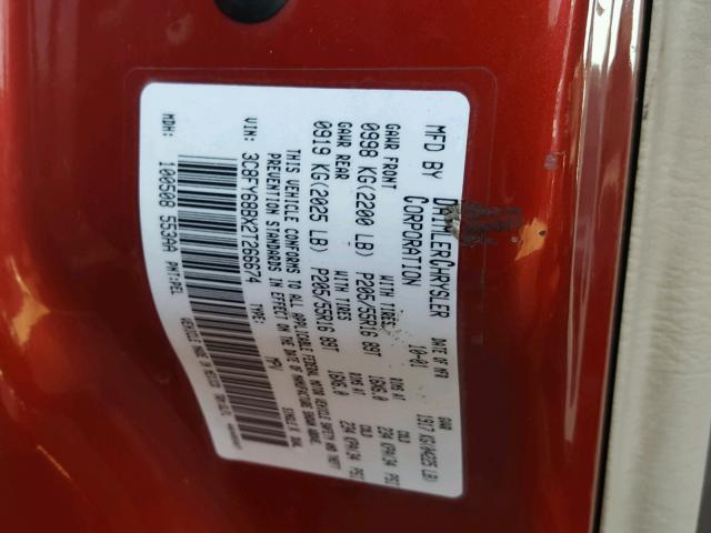 3C8FY68BX2T266674 - 2002 CHRYSLER PT CRUISER RED photo 10