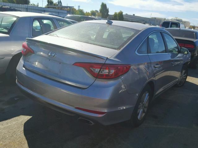 5NPE24AF6FH231927 - 2015 HYUNDAI SONATA SE SILVER photo 4