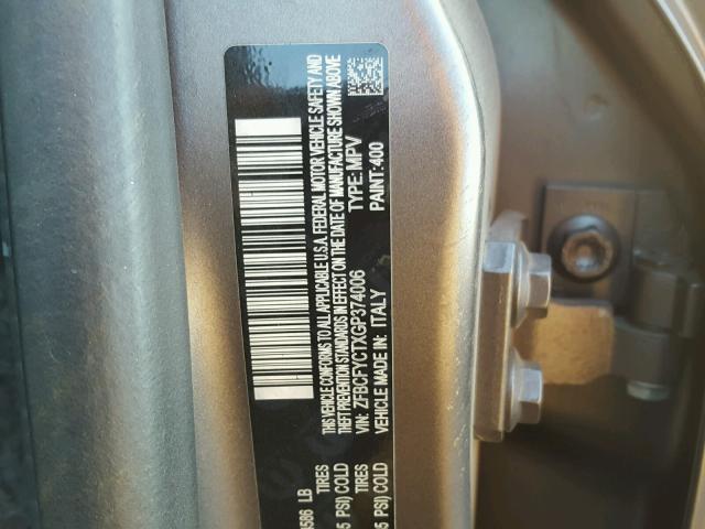 ZFBCFYCTXGP374006 - 2016 FIAT 500X TREKK GRAY photo 10