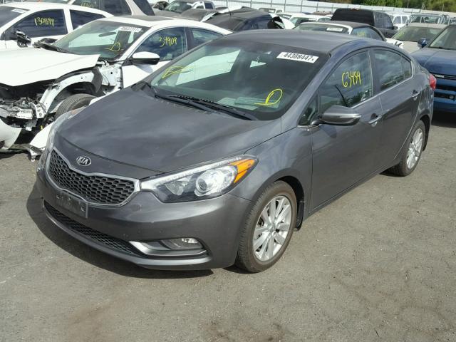 KNAFX4A87E5089901 - 2014 KIA FORTE EX GRAY photo 2