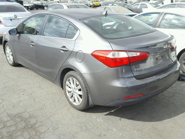 KNAFX4A87E5089901 - 2014 KIA FORTE EX GRAY photo 3