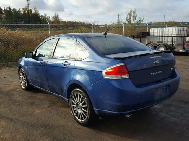 1FAHP36N69W228880 - 2009 FORD FOCUS SES BLUE photo 3